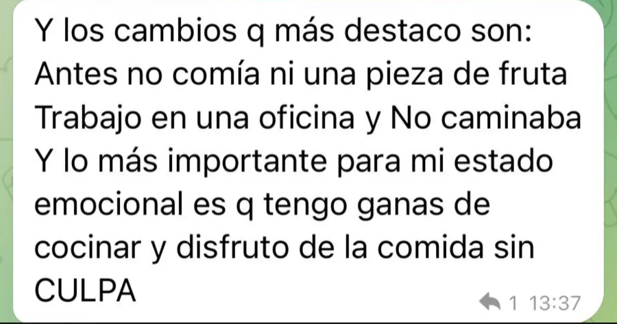 Comentario de clienta