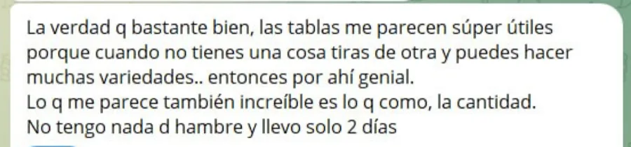 Comentario de clienta